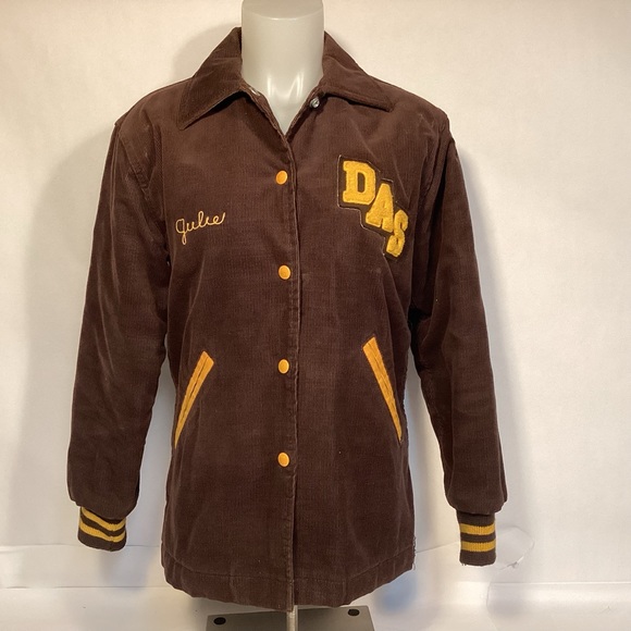 Maple Athletic Sportswear Jackets & Blazers - Rare Corduroy varsity women’s Letterman Jacket vintage 70’s size small